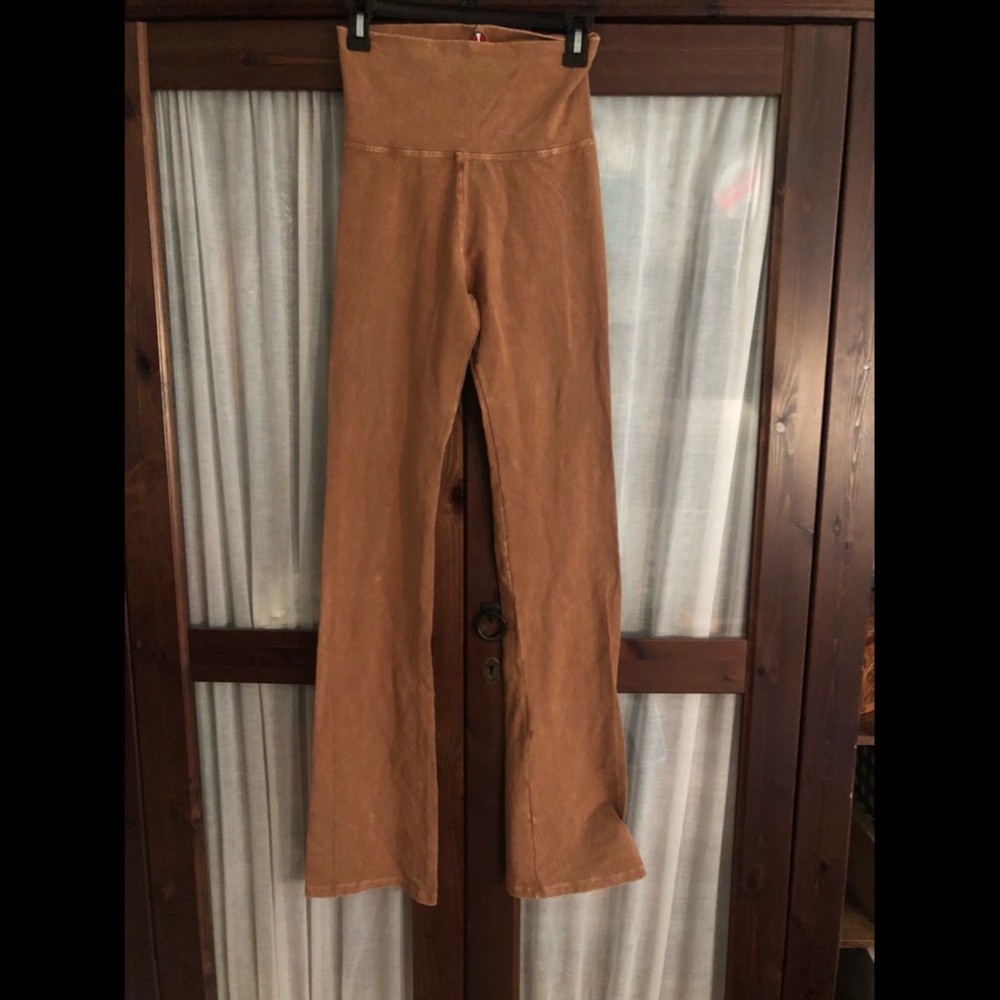Camel colored boot cut leggings